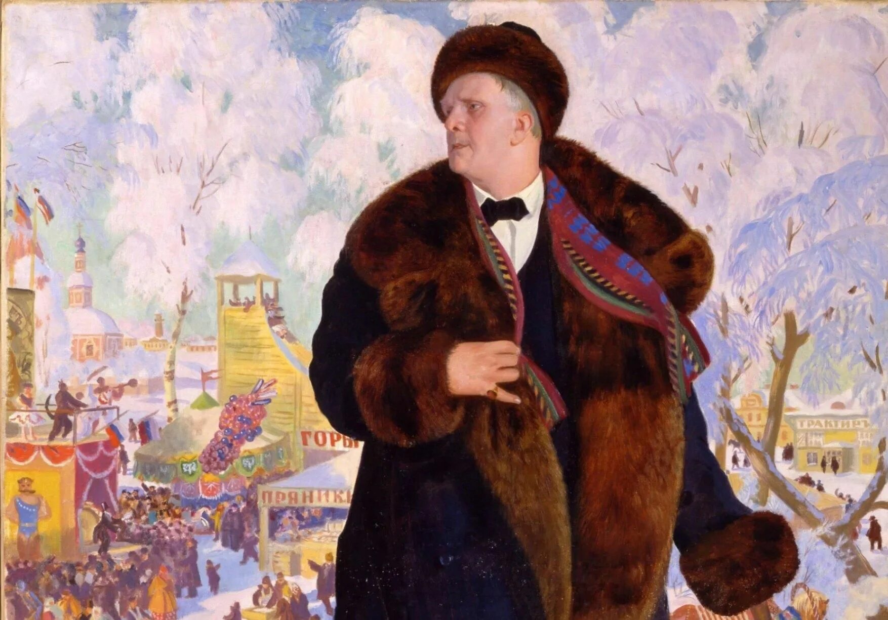 Шаляпин художник. Портрет Шаляпина Кустодиев.