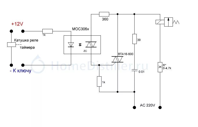 6 600 16. Регулятор оборотов на bta12-600. Схема включения симистора вта12. Схема включения симистора bta16-600. Регулятор мощности на симисторе bta16.