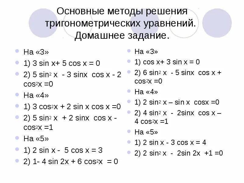 Контрольная работа по теме тригонометрия вариант 1. Решение тригонометрических уравнений 10 класс. простейшие тригонометрические уравнения 10 класс. решение тригонометрических уравнений sin=0. карточки по теме простейшие тригонометрические уравнения 10 класс.