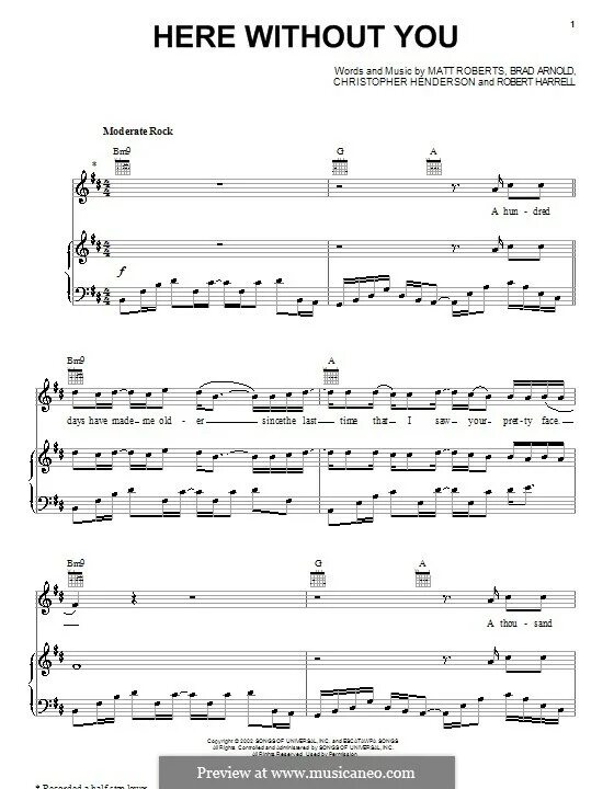 Here without you 3 Doors. Here without you Ноты для фортепиано. I Love you Baby Ноты. Here without you 3 Doors down Ноты. Without you only you