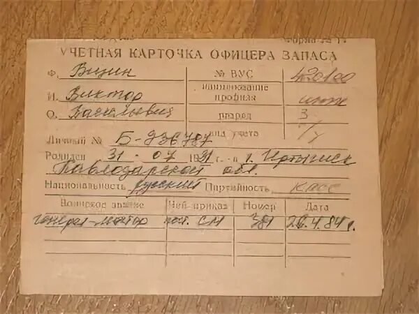 Карточка военкомат