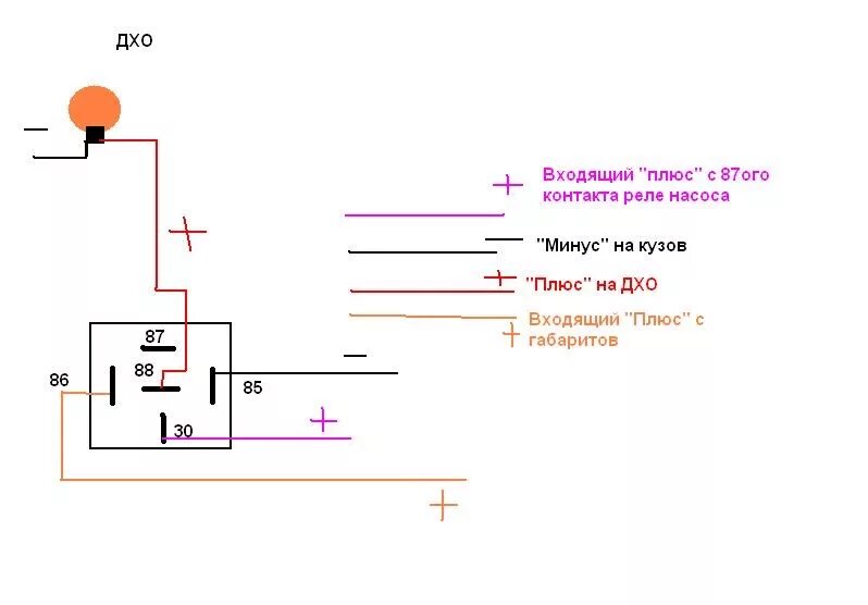 Как подключить реле дхо. Подключить ДХО через реле 4 контактное схема подключения. Схема подключения ДХО через 5 контактное реле. Поворотники через 5 контактное реле. Схема 5 контактного реле для ДХО.