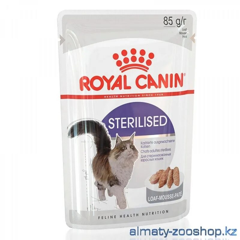 Royal canin sterilized. Роял Канин 85гр. Роял Канин стерилизед для кошек. Роял Канин пауч. Паучи Роял Канин для кошек Инстинктив.
