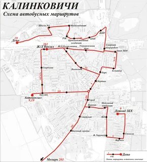 Карта калинковичи с улицами