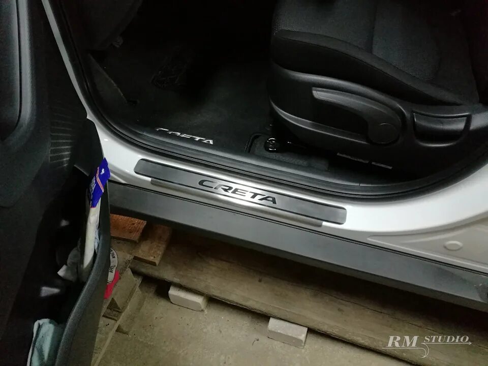 Пластиковый порог на крете как снять Пороги алюминиевые Hyundai Creta (Black) боковые ступени
