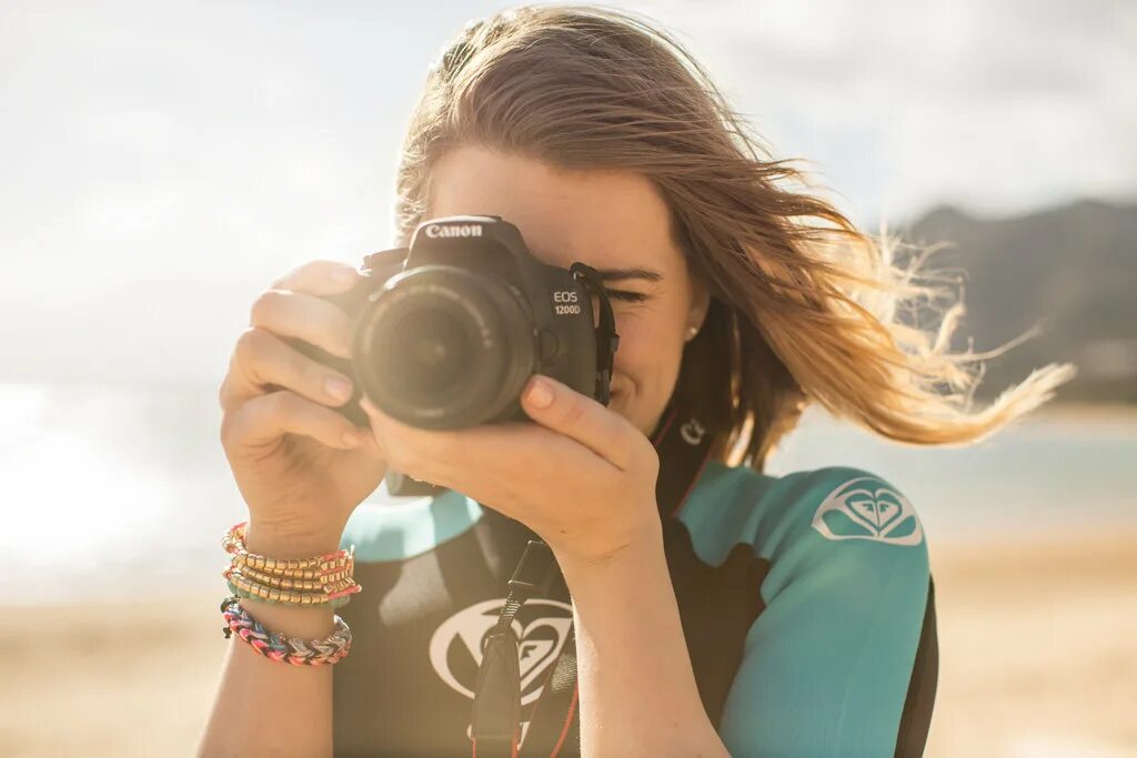 Looking into the camera