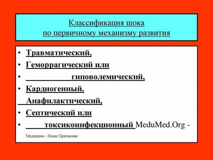 Классификация шока