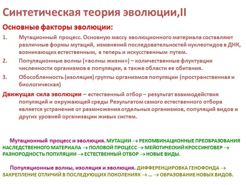 Факторы эволюционной теории