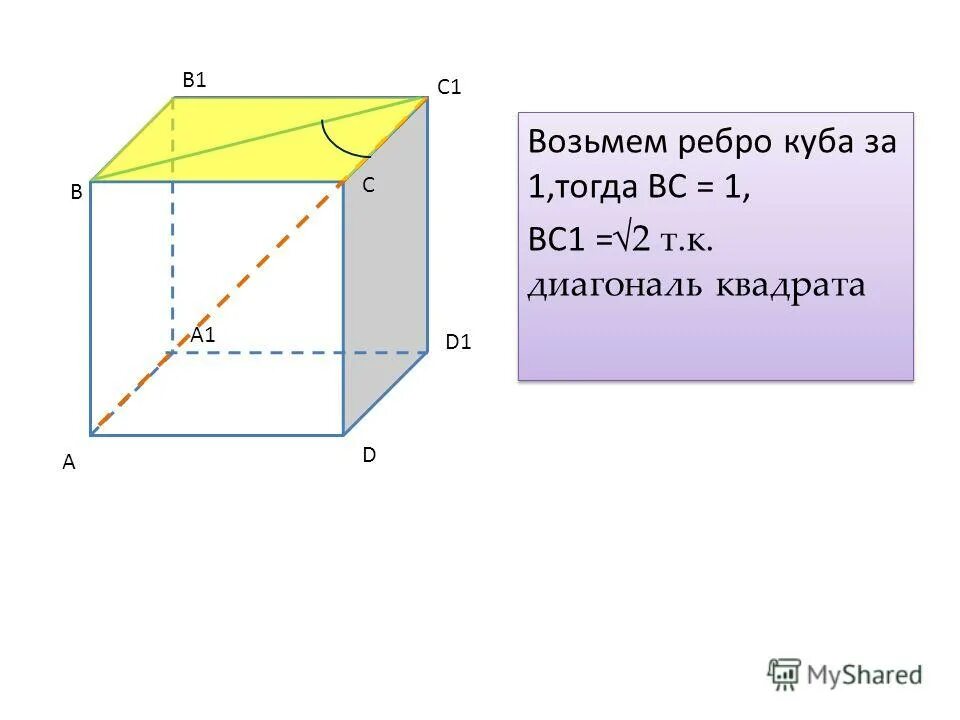 Диагональ куба с ребром а. Ортогональная проекция. Ортогональная проекция стереометрия. Диагональ ребра Куба. Квадрат диагонали Куба.