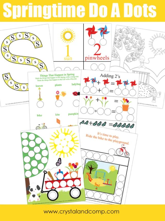 Www adding com. Spring Printables. Spring activities. Spring Dot Marker.