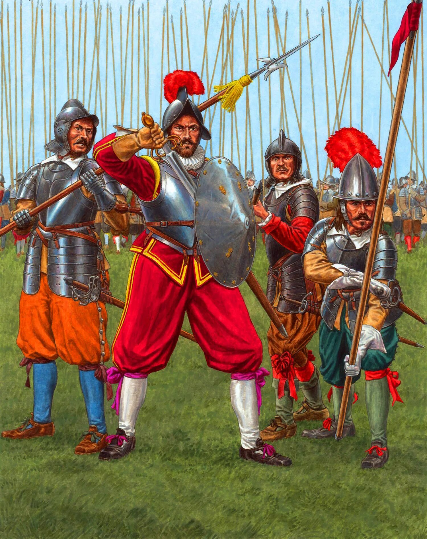 Собирательное название европейских воинов. Испанский Пикинер 17 века. Шведские пикинеры 16 века. Терция испанская пехота.
