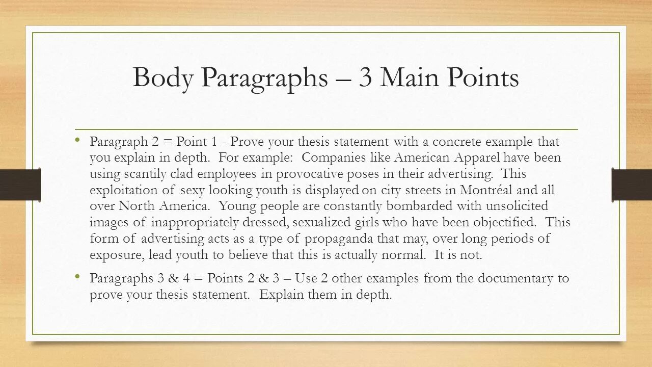 Paragraph examples. Thesis Statement point 1. Paragraphs examples