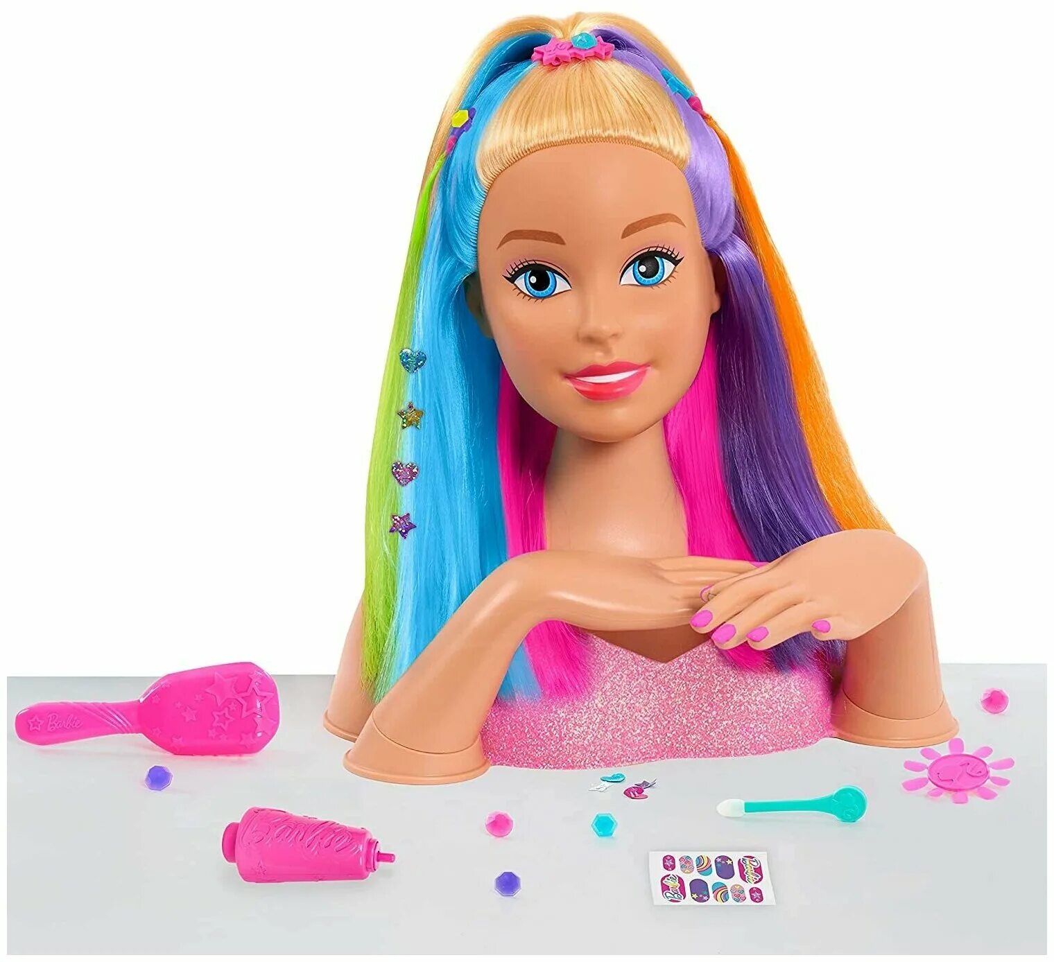 Купить головы игрушек. Кукла Барби Rainbow hair. Барби Rainbow Sparkle hair. Barbie Rainbow Sparkle Deluxe styling hair. Кукла Барби торс.