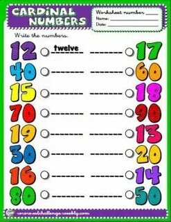 Match the cardinal numbers to the