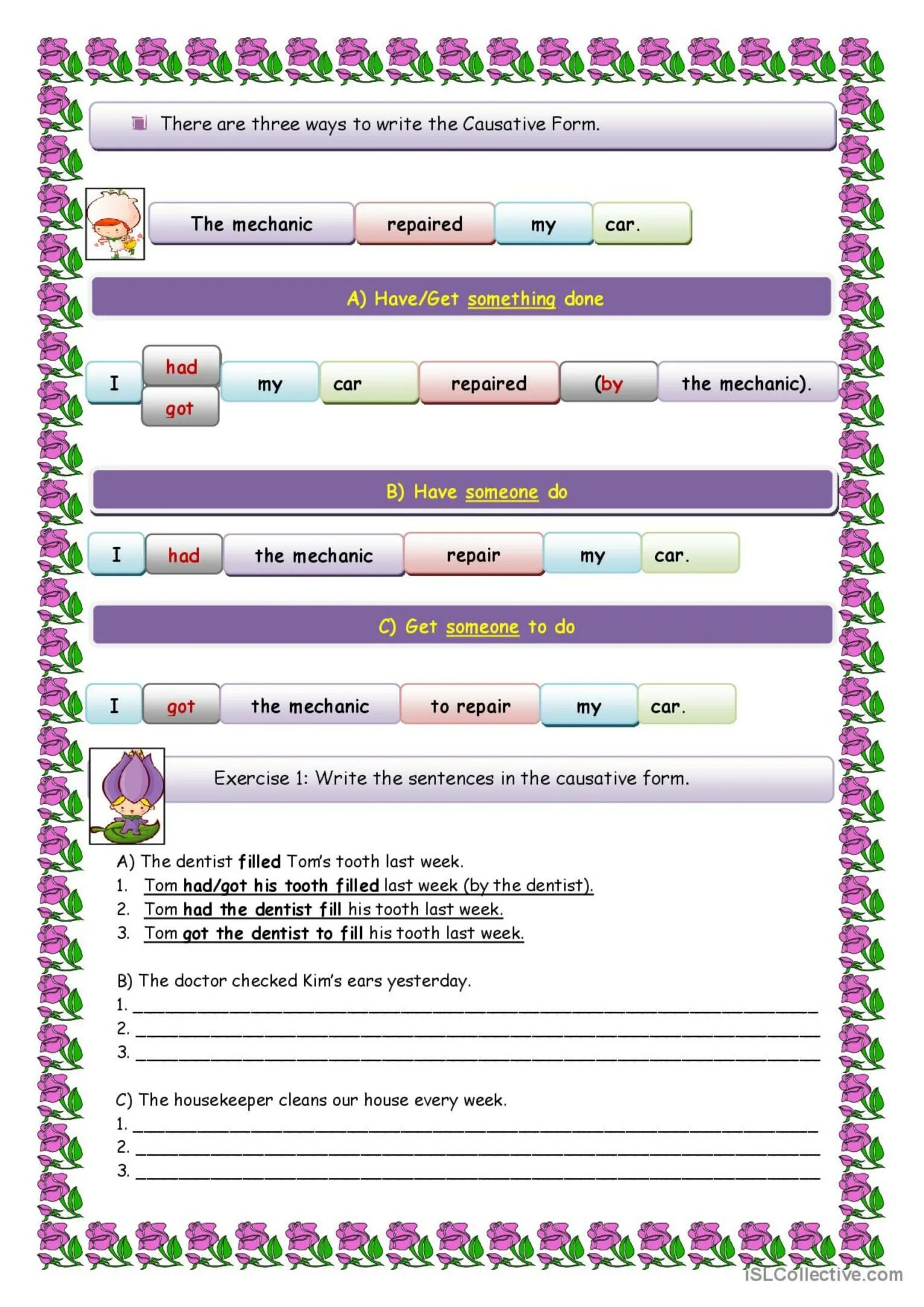 Causative form. Каузативная форма упражнения. Causative form предложения. Каузативная форма worksheets. Causative form в английском worksheets.