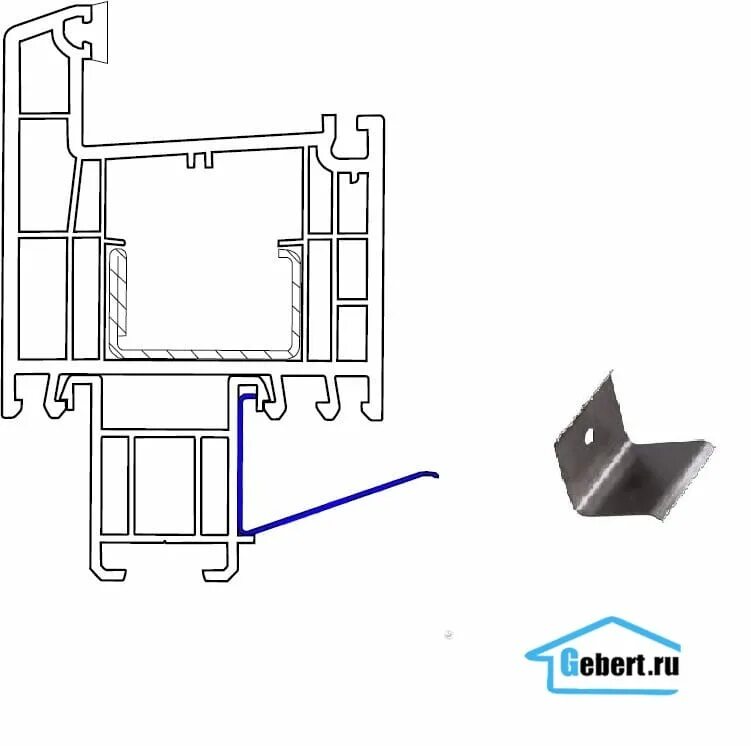 Теплый подставочный профиль. KBE 150 - соединитель планка. Окна крепежный ПАЗ для подоконника ПВХ. Крепление профилей пвх