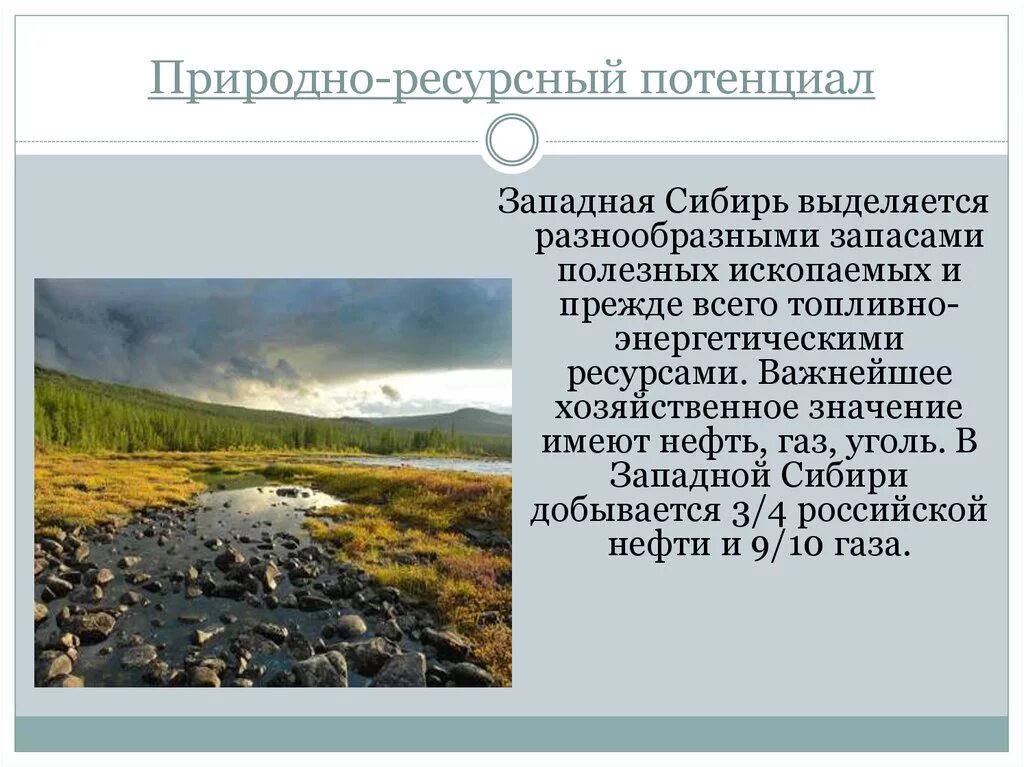 Сибирь особенности природно ресурсного потенциала презентация