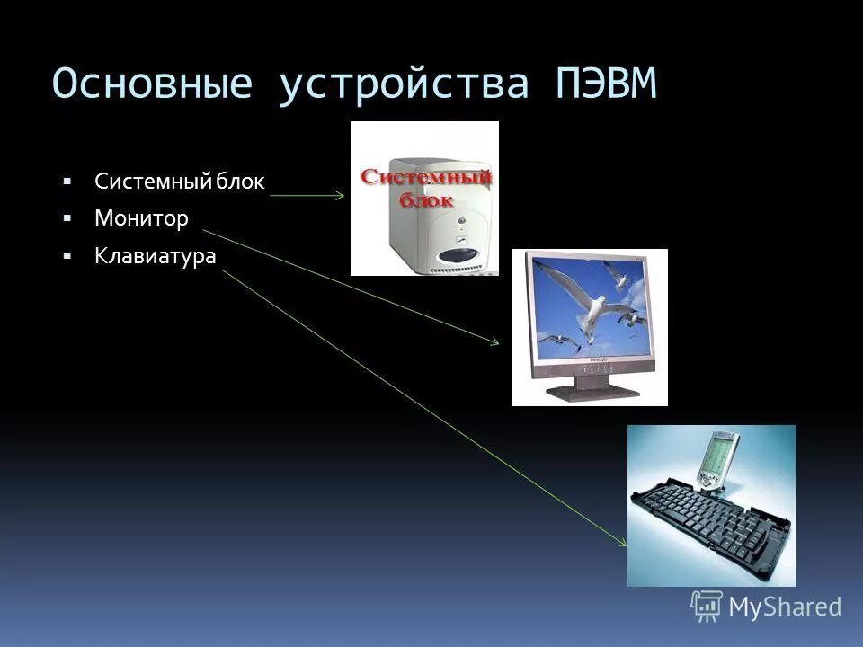 Какое название устройства. Устройство ПЭВМ. Внешние устройства. Периферийные устройства ПК. Общий вид компьютера.