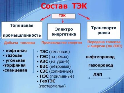 Тест по географии 9 класс топливно энергетический