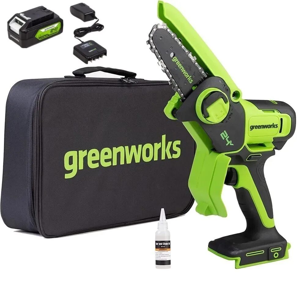 Пила цепная аккумуляторная GREENWORKS g24mcs10. Цепная мини-пила GREENWORKS gd24csmnx 24v. 2008207. Lecoo mcs10 характеристики.