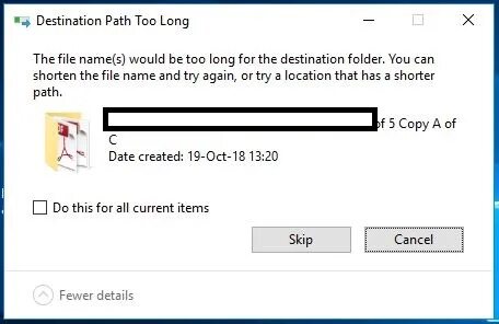 Destination path