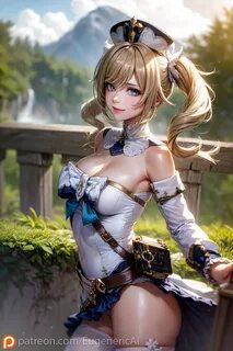 ...ai hands, barbara (genshin impact), blonde hair, blue eyes, detailed, eu...