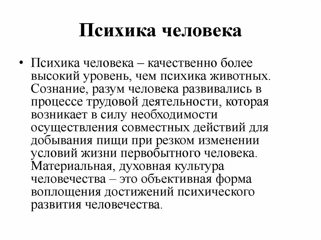 Что представляет собой психика человека