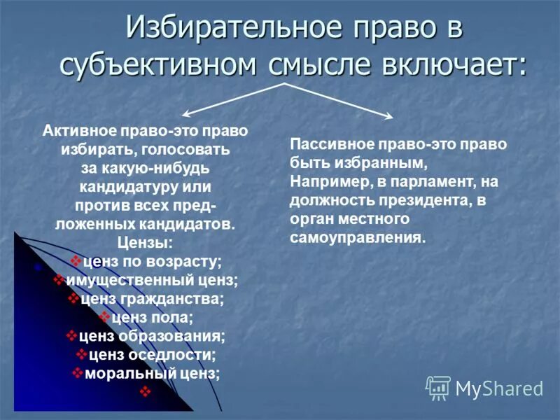 активное избирательное право ценз