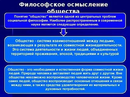 Философское осмысление общества