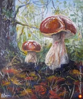 Рисуем грибы гуашью