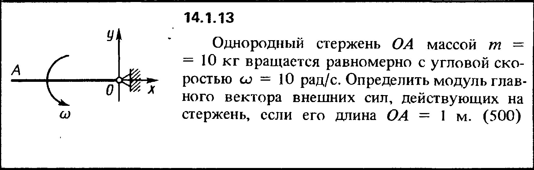 Однородный стержень массой 0 1 кг. Модуль главного вектора внешних сил. Силы действующие на стержень. Главного вектора внешних сил. Определить модуль главного вектора внешних сил.