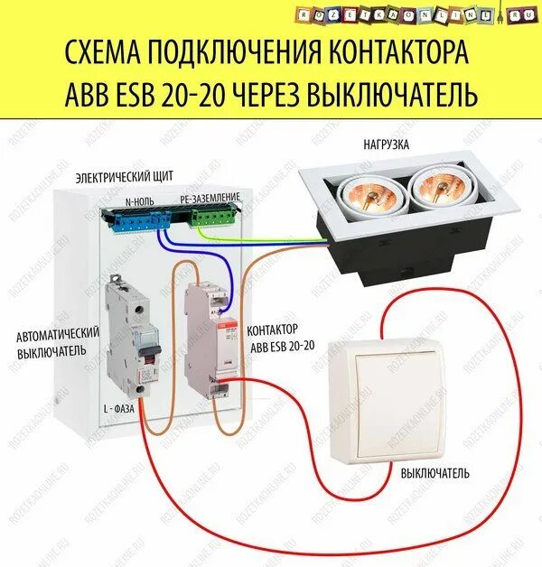 Схема подключения мастер выключателя через контактор. Мастер контактор схема подключения выключателя через контактор. подключение контактора 220в схема подключения авв. схема подключения контактора 220в abb 2025. контактор модульный есб 20-20 схема подключения.