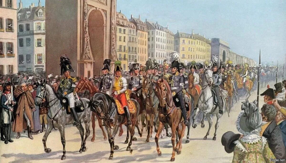 Встреча французов. Русские войска в Париже 1814. Взятие Парижа 1814.