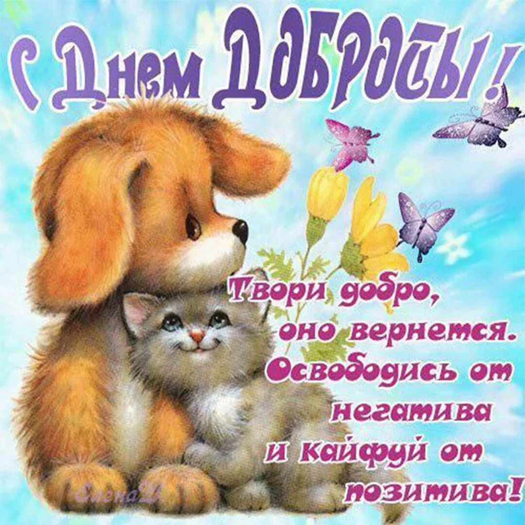 Открытки про доброту. День добра картинка. День добра. С днем доброты. Всемирныйэ день доброты.
