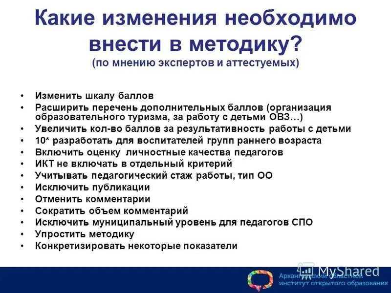 Что бы вы хотели изменить в системе образования. Какие поправки нужны внести в систему здравоохранения. Какие изменения вы бы произвели на новой работе. Были внесены необходимые изменения в