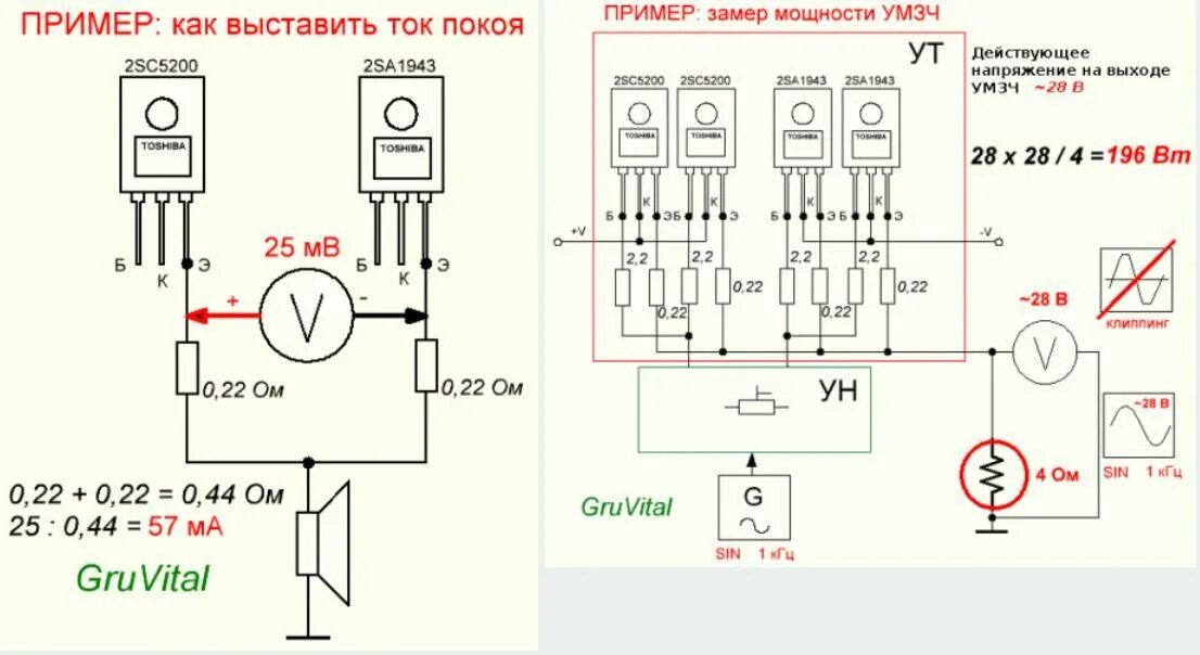 Как проверить мощность усилителя. Схема регулировки тока покоя транзисторного усилителя. ток покоя транзисторов кт827. ток покоя для полевых транзисторов. ток покоя выходных транзисторов усилителя мощности.