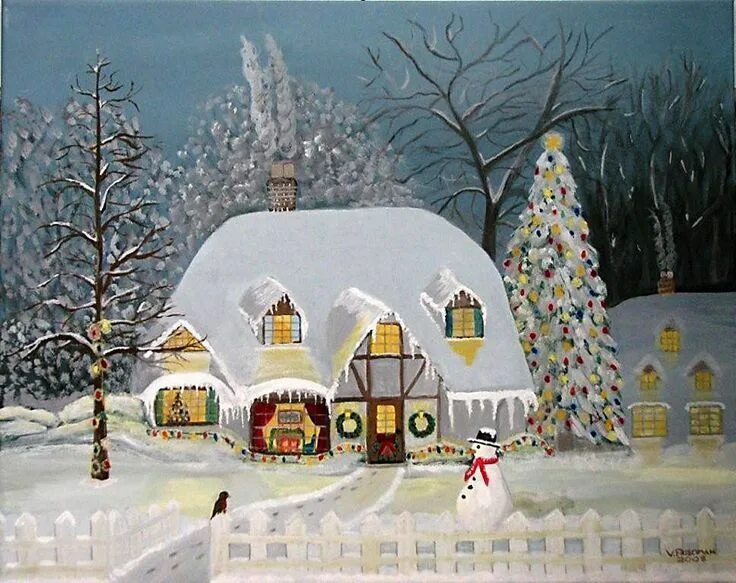 Новый год в paint. Новогодний пейзаж фетр. рождество в paint. глазами художника новогодняя поделка. рождественская проект картины.