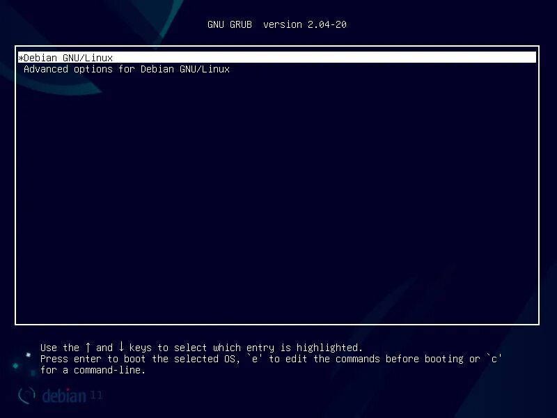 Debian 11 install