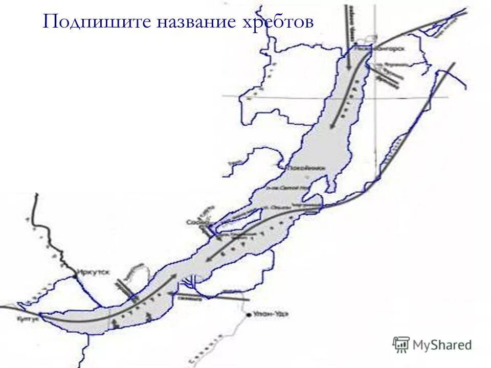 Где находится байкальский хребет на карте. Хребты Байкала названия. Хребты Байкала на карте. Байкальский хребет на карте. Карта горных хребтов Байкала.