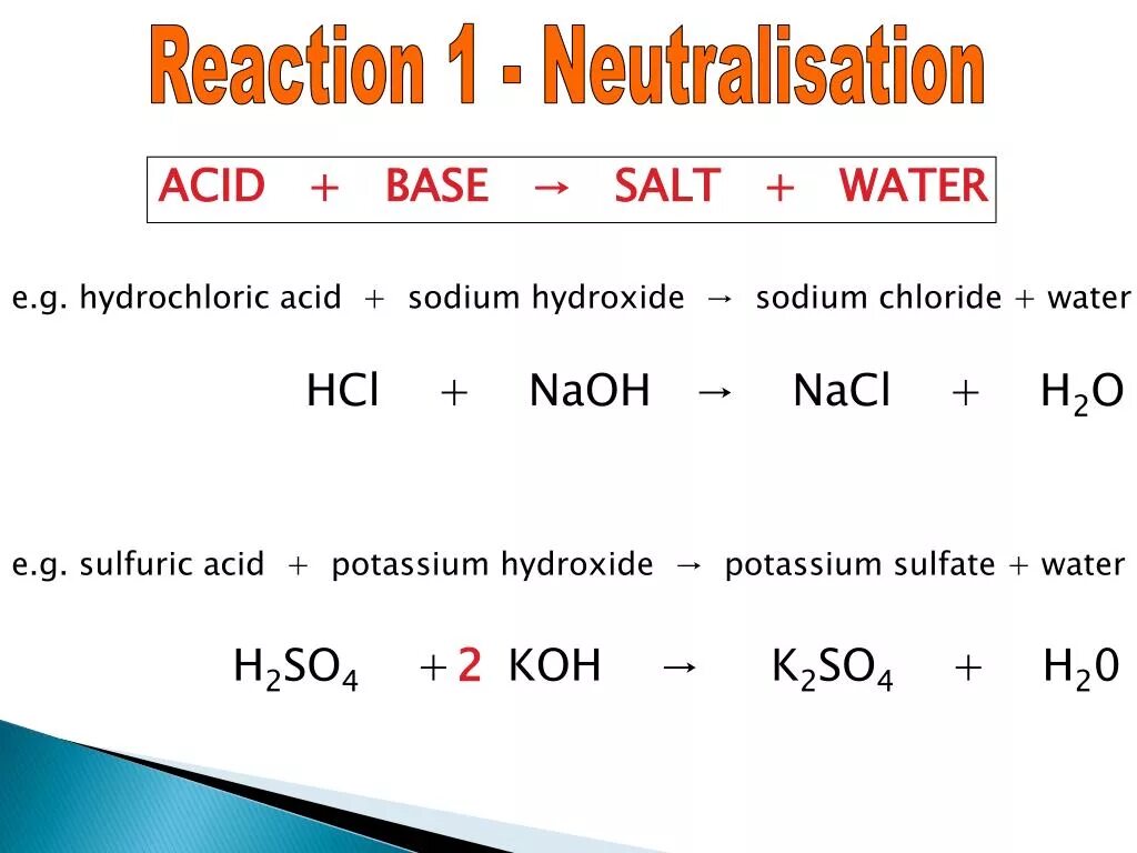 Acid sulfuric (h2so4). Sodium+sulfuric acid. Acid+Base= Water. Sulphuric acid and sodium hydroxide.