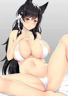 Wallpaper : Atago Bilan Hangxian, Bilan Hangxian, bikini, cleavage, animal ...