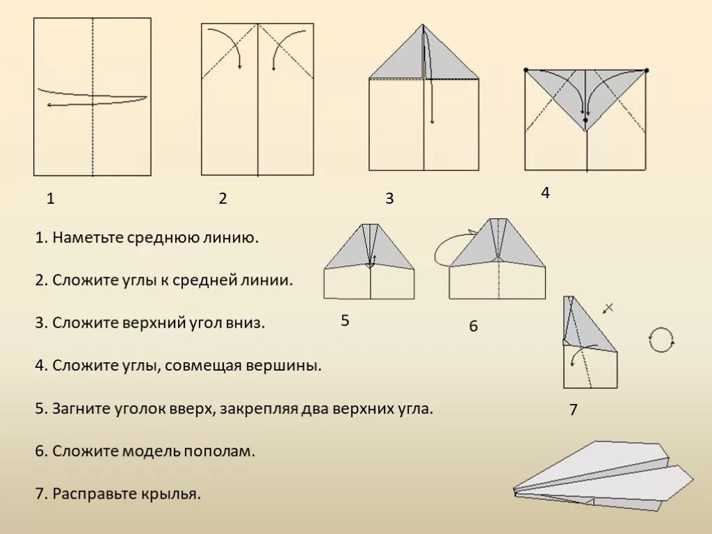 Оригами из бумаги для 1 класса самолетик. Как сделать самолетик из бумаги 13 схем. Конструирование из бумаги самолет пошагово. Схема сложения самолетика из бумаги.