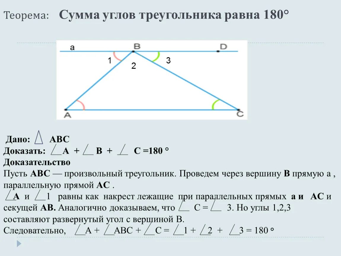 В треугольнике два угла всегда. Сумма углов треугольника равна 180 градусов доказательство. Сумма внутренних углов треугольника равна 180 градусов доказательство. Сумма углов треугольника равна 180 доказательство. Правило сумма всех углов треугольника равна 180.