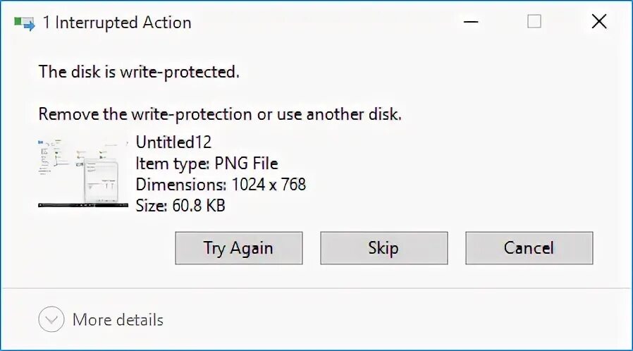 Write to disk