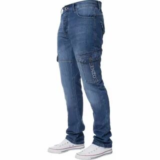 Enzo Men'S больших и высоких карго, боевые джинсы прямого покроя нарядного повсе