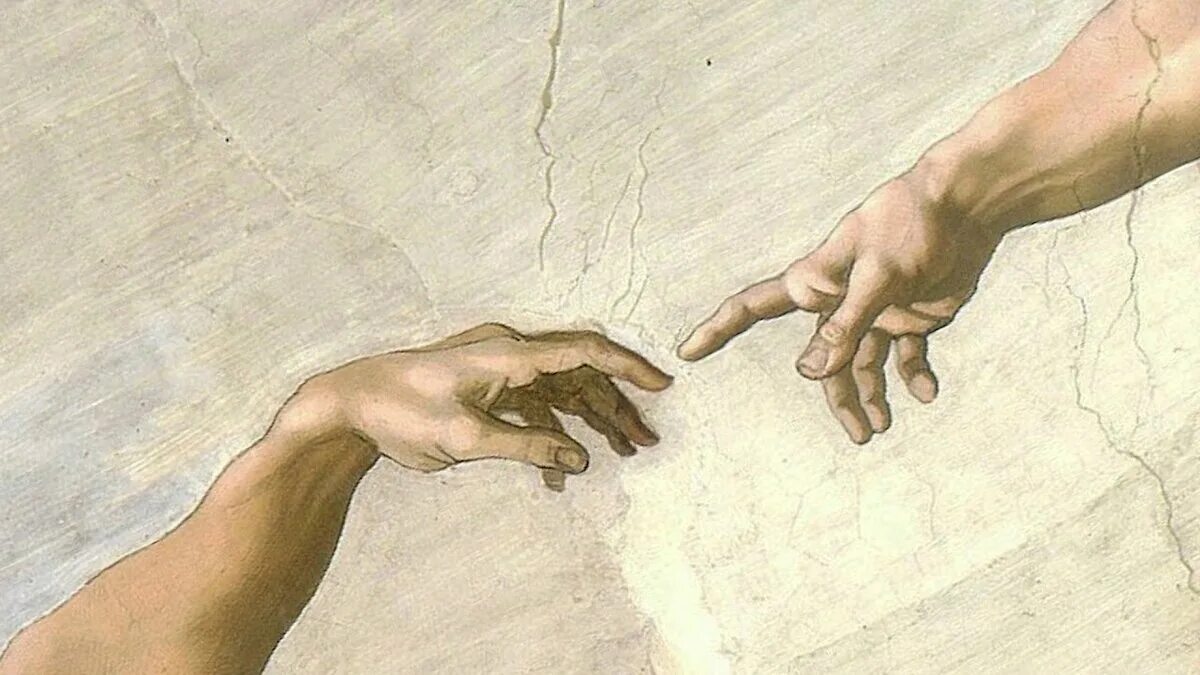 Микеланджело Сотворение Адама. Сотворение Адама картина Микеланджело. Сикстинская капелла фреска Сотворение Адама. Микеланджело руки Адама.