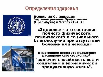 Определение здоровье по данным всемирной организации здравоохранения