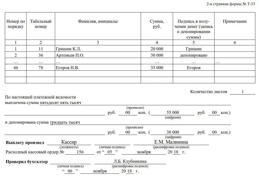 Образец формы 0510460