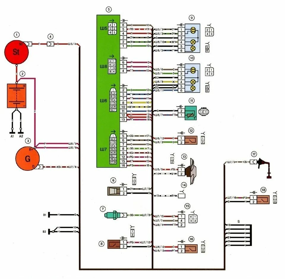 Проводка ваз 2114 инжектор 8 клапанов. Схема электрооборудования 2114 инжектор. Схема инжекторной проводки ВАЗ 2114. ВАЗ 2114 схема электрооборудования инжектор. Схема проводки 2114 инжектор.