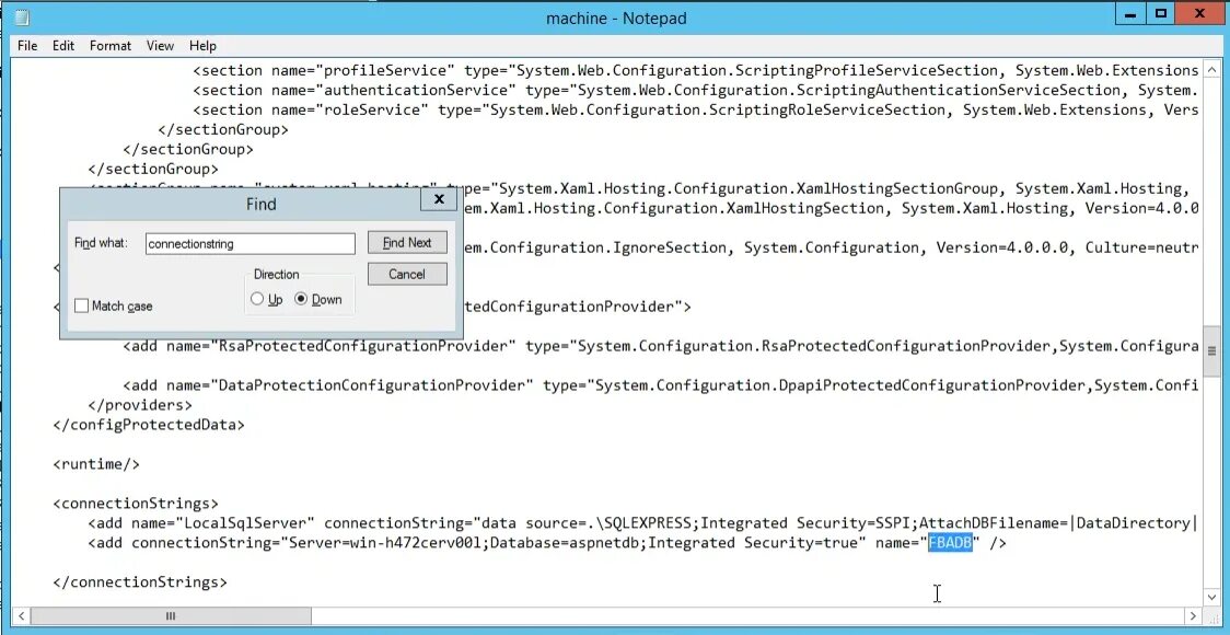 Web configuration file